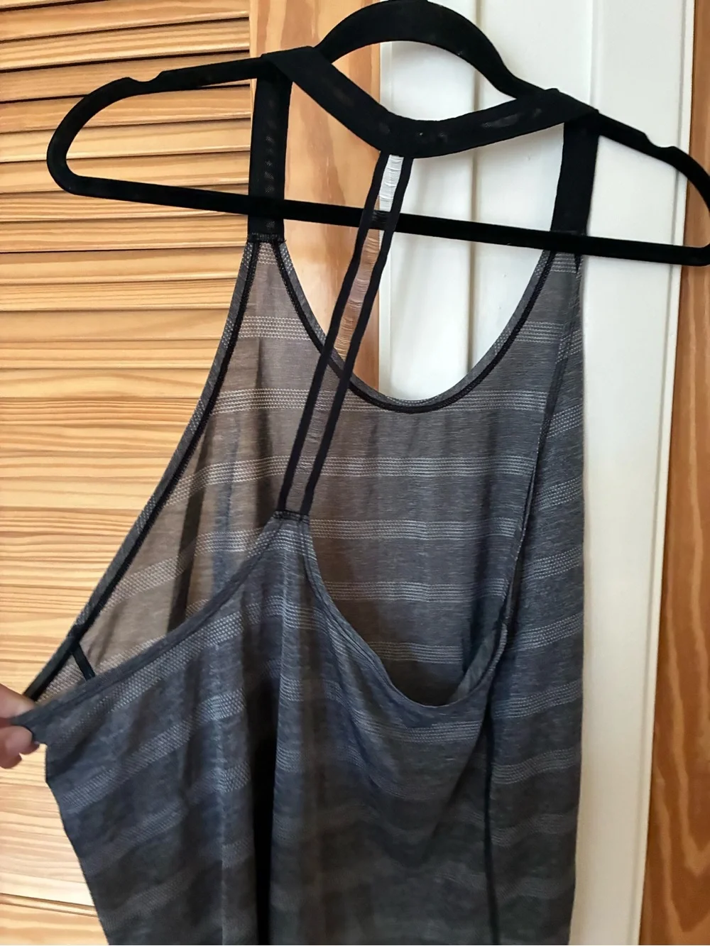 Women's Gray Striped Racerback Tank Top - Brand: NIKE size large